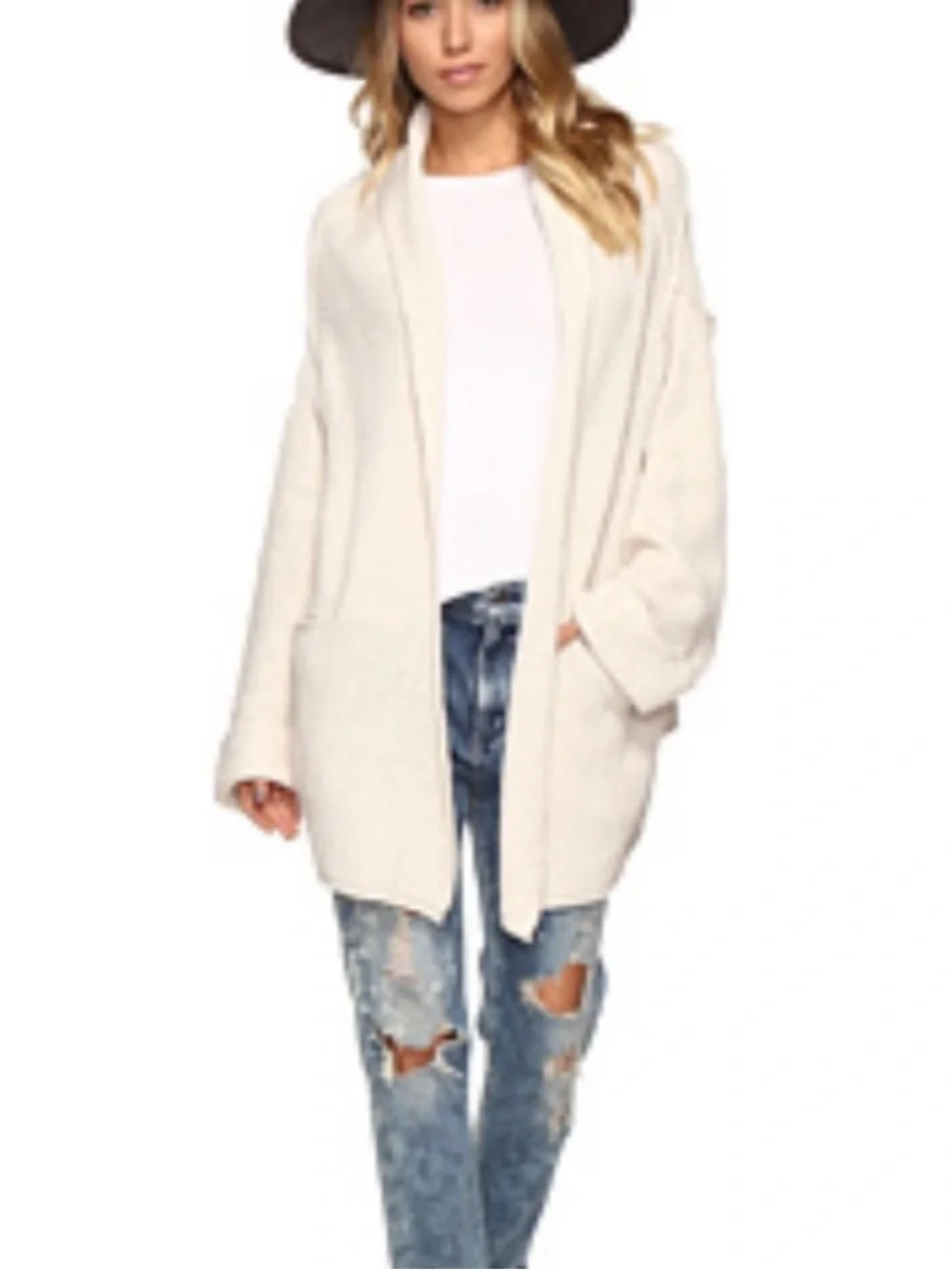 Free People Low Tide Cardigan Cream M/L